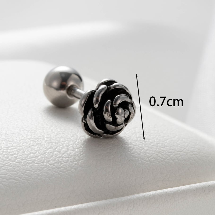 1 Paar Simple Series Klassische Herz Titan Stahl Kein Beschichtungsmaterial Zirkon Damen Ohrstecker Bild3