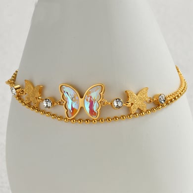 Bracelet à breloques pour femme, série romantique, motif animal doux, en acier inoxydable plaqué or 18 carats, verre h5 Image2