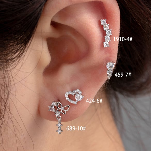 1 Pair Simple Series Simple Heart Titanium Steel No Plating Material Zircon Women Stud Earrings
