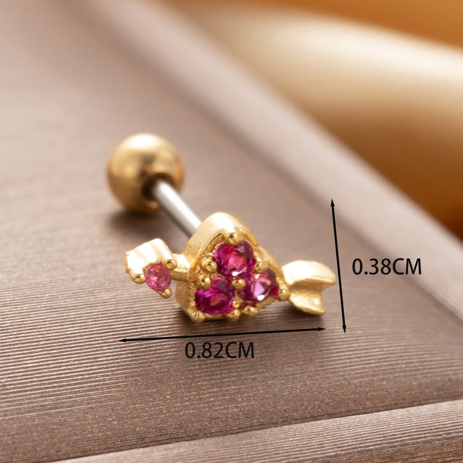 1 Pair Simple Series Simple Heart Titanium Steel No Plating Material Zircon Women Stud Earrings Picture5