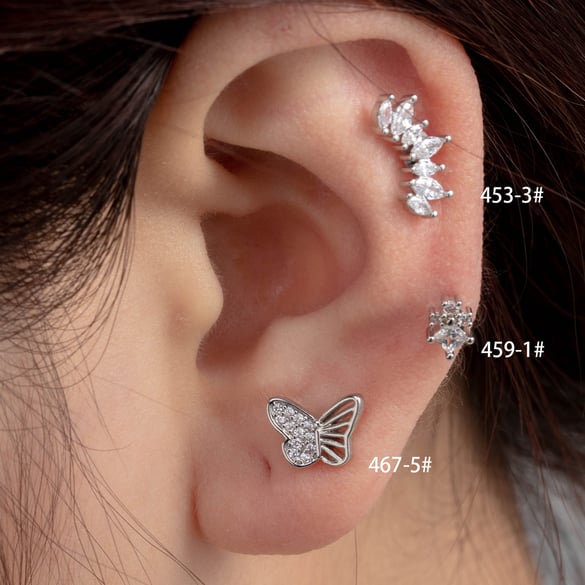1 Pair Simple Series Simple Animal Titanium Steel No Plating Material Zircon Women Stud Earrings