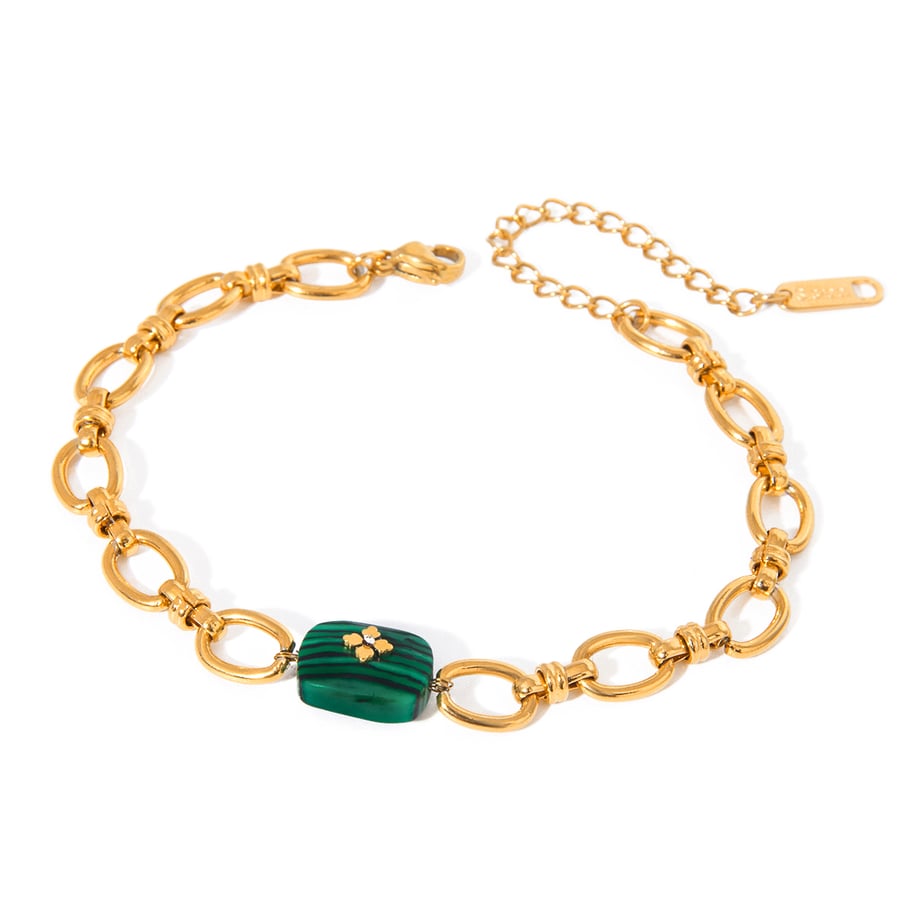 1 Piece Ethnic Series Elegant Geometric Stainless Steel 18K Gold Plated Women Charm Bracelets Picture6