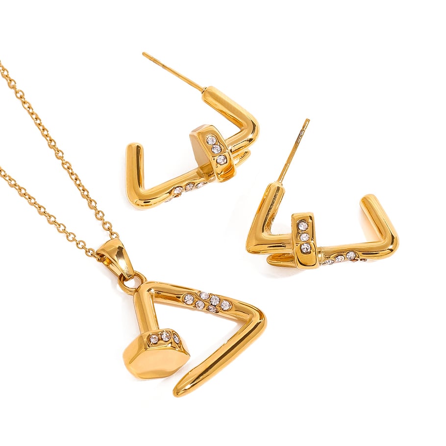 1 Stück Simple Series Casual Geometric Edelstahl 18 Karat vergoldet Damen Anhänger Halsketten Bild6