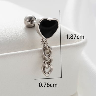 1 Paar Simple Series Klassische Herz Titan Stahl Kein Beschichtungsmaterial Zirkon Damen Ohrstecker h5 Bild5