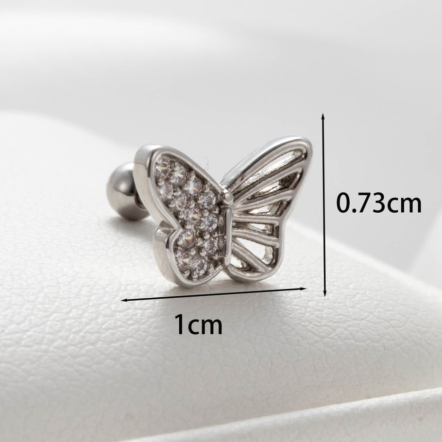 1 Pair Simple Series Simple Animal Titanium Steel No Plating Material Zircon Women Stud Earrings Picture5