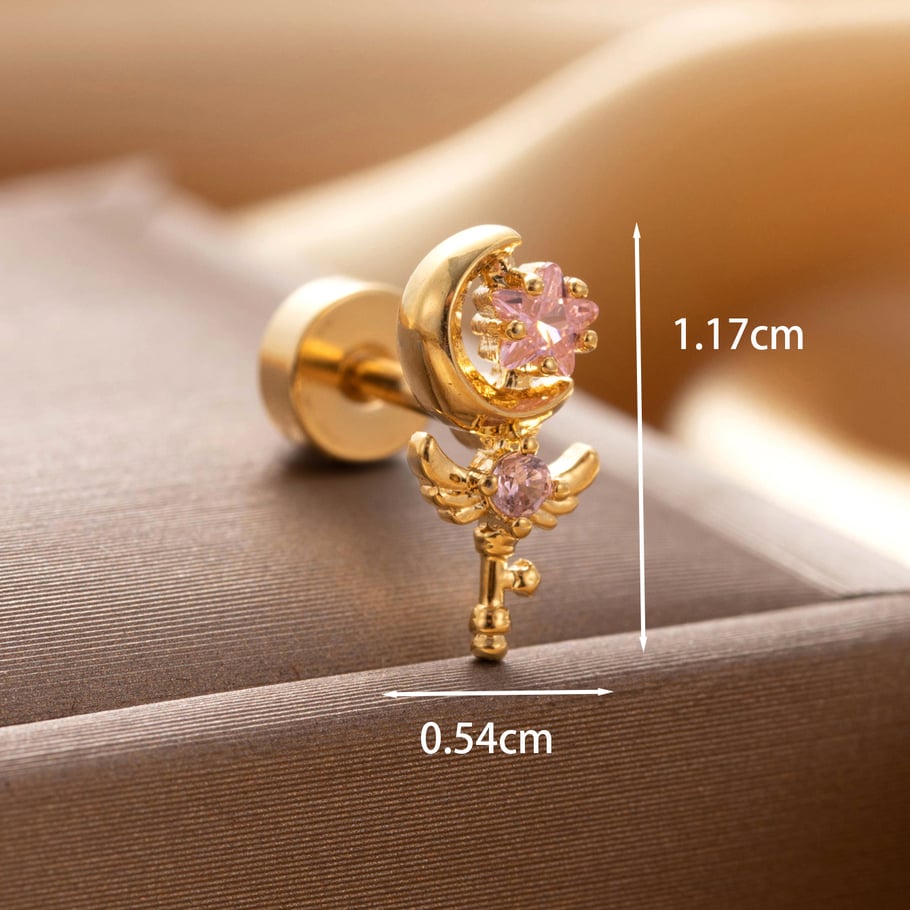 1 Pair Simple Series Simple Heart Titanium Steel No Plating Material Zircon Women Stud Earrings Picture5