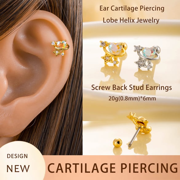 1 paire de boucles d&#39;oreilles à tige en acier titane et zircone pour femme, série Simple, cœur simple, sans placage