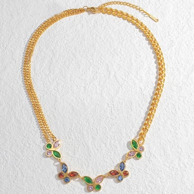 Collier avec pendentif en forme d&#39;animal élégant, série romantique, en acier inoxydable plaqué or 18 carats et zircone, pour femme h5 Image2
