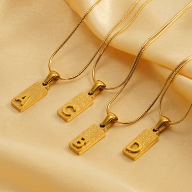1 Piece Simple Series Hip-Pop/Rock Letter Stainless Steel 18K Gold Plated Unisex Pendant Necklaces h5 Picture3