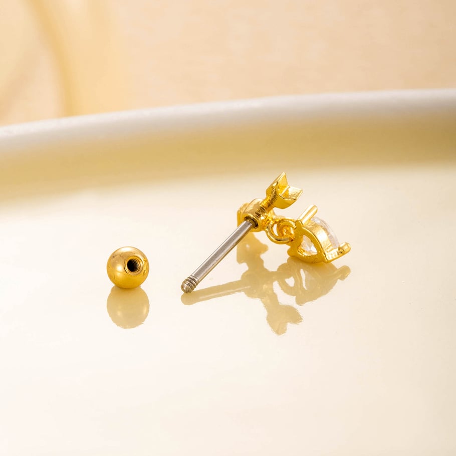 1 Piece Simple Series Simple Heart Titanium Steel No Plating Material Zircon Women Stud Earrings h5Picture6