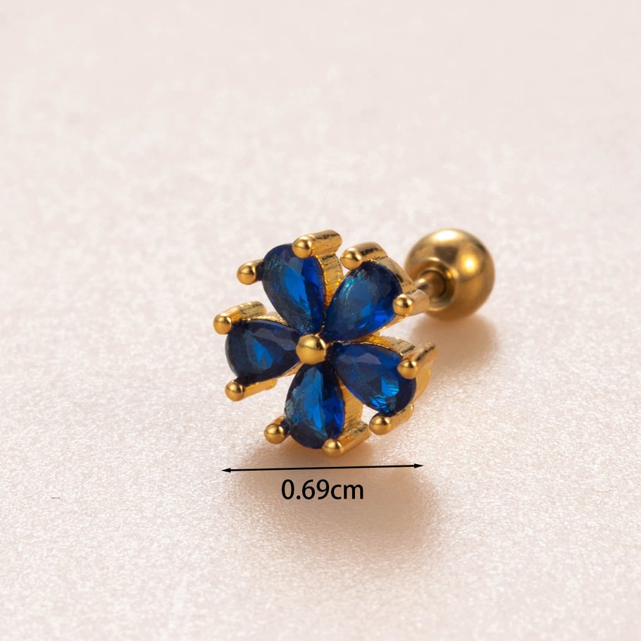 1 Paar Simple Series Simple Flower Kupfer Kein Beschichtungsmaterial Zirkon Damen Ohrstecker Bild4