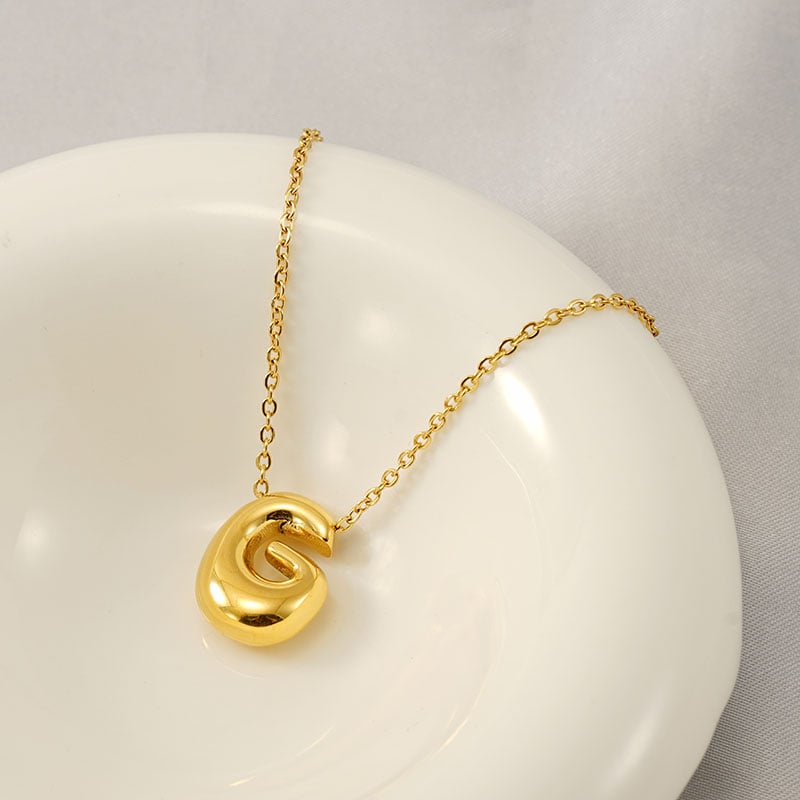 1 Piece Simple Series Daily Letter Titanium Steel 18K Gold Plated Unisex Pendant Necklaces Picture6