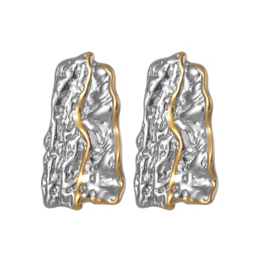 1 Paar einfache Serie lässig geometrische Edelstahl 18 Karat vergoldet Frauen Ohrstecker h5 Bild5