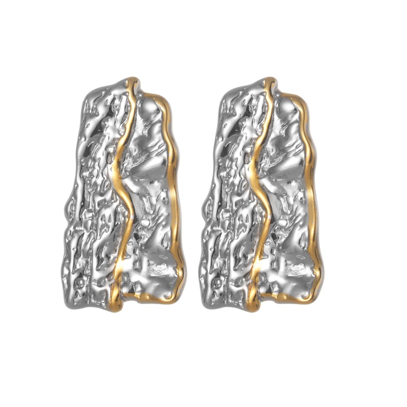 1 Paar einfache Serie lässig geometrische Edelstahl 18 Karat vergoldet Frauen Ohrstecker Bild5