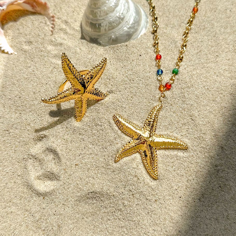 1 paire de bagues ajustables pour femme en acier inoxydable plaqué or 18 carats, motif tortue de vacances, série Simple Image5