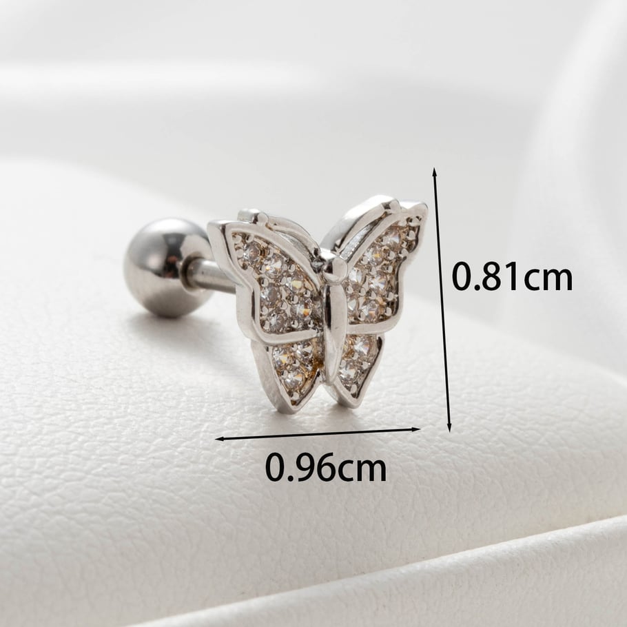 1 Paar Simple Series Simple Flower Titanstahl Kein Beschichtungsmaterial Zirkon Damen Ohrstecker Bild3