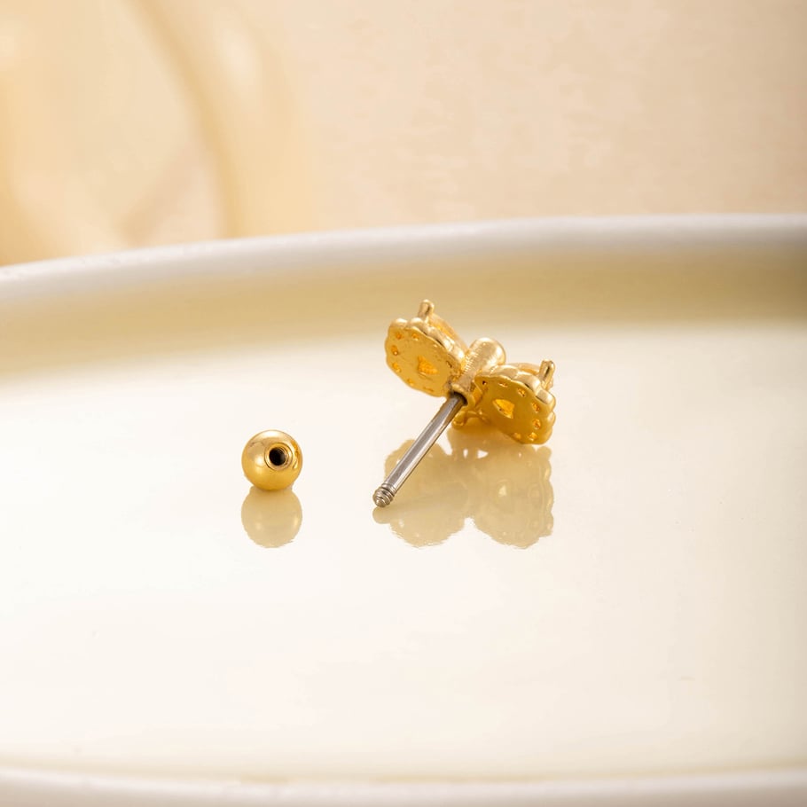 1 Pair Simple Series Simple Bow Knot Titanium Steel No Plating Material Zircon Women Stud Earrings Picture6