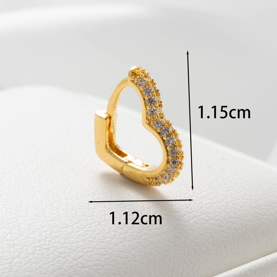 1 Pair Simple Series Simple Heart Titanium Steel No Plating Material Zircon Women Stud Earrings Picture4