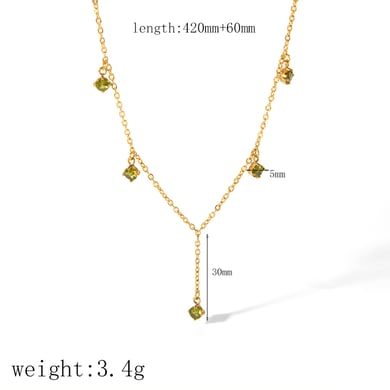 1 Stück Simple Series Daily Geometric Edelstahl 18K vergoldete Kettenhalsketten h5 Bild5