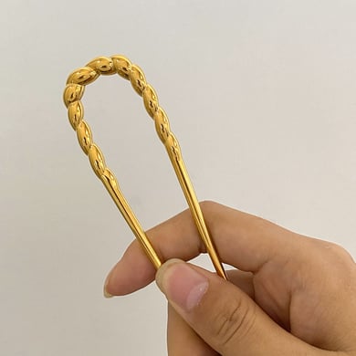 1 Paar einfache Serie elegante Buchstaben Edelstahl 18 Karat vergoldet Frauen Haarspangen h5 Bild5