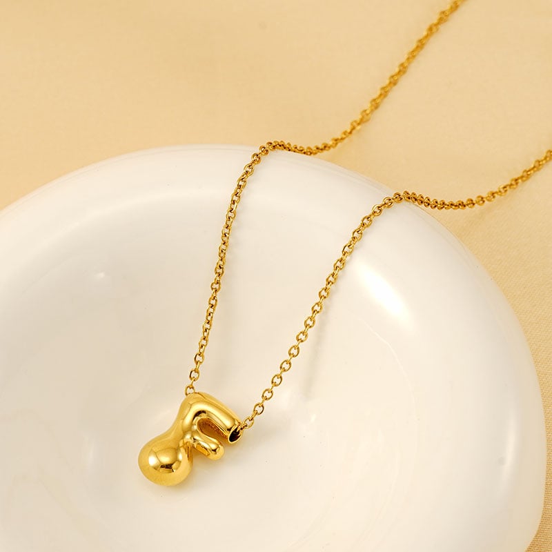 1 Piece Simple Series Daily Letter Titanium Steel 18K Gold Plated Unisex Pendant Necklaces Picture5