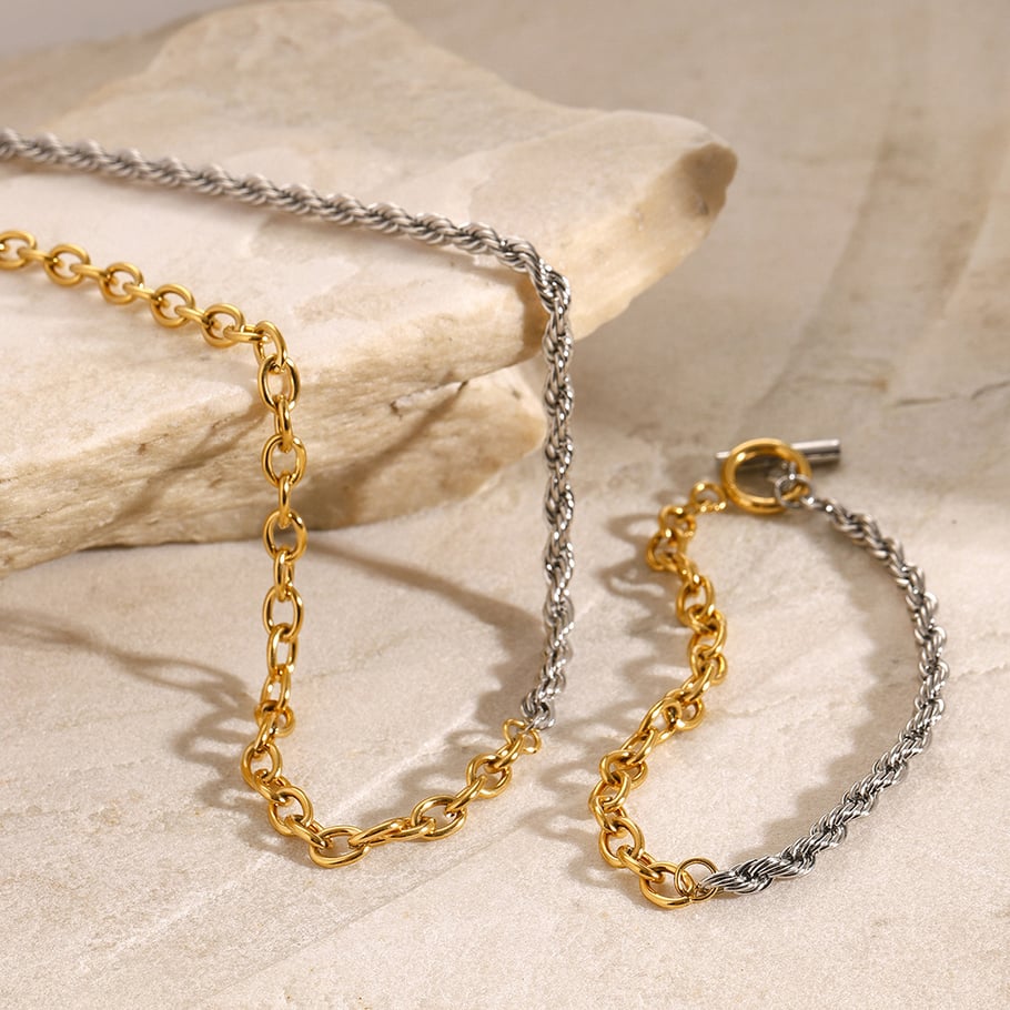 1 Piece Simple Series Simple Geometric Stainless Steel 18K Gold Plated Women Chain Bracelets Picture4