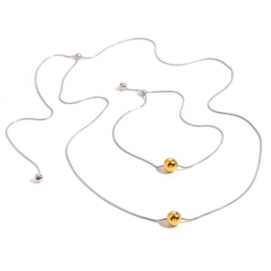 1 Stück Simple Series Einfache geometrische Edelstahl 18 Karat vergoldete Damen-Anhängerketten Bild6