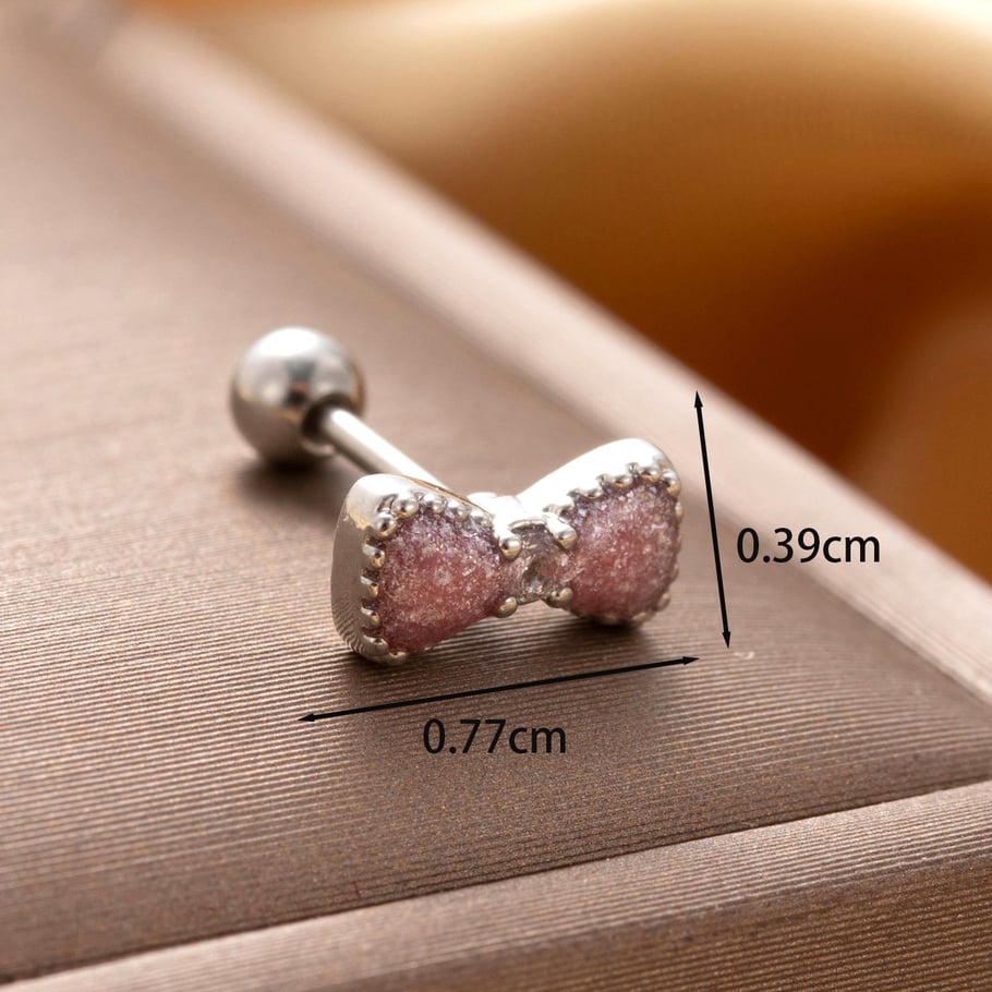 1 Pair Simple Series Classic Bow Knot Titanium Steel No Plating Material Zircon Women Stud Earrings Picture5