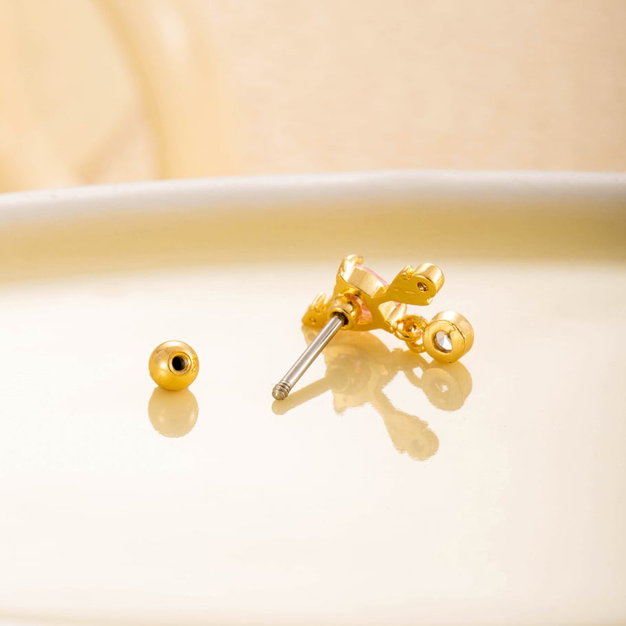 1 Pair Simple Series Simple Heart Titanium Steel No Plating Material Zircon Women Stud Earrings Picture6