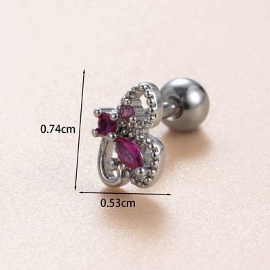 1 Paar Simple Series Simple Heart Kupfer Kein Beschichtungsmaterial Zirkon Damen Ohrstecker h5 Bild3