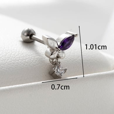 1 Paar Simple Series Klassische Blume Titanstahl Kein Beschichtungsmaterial Zirkon Damen Ohrstecker h5 Bild4
