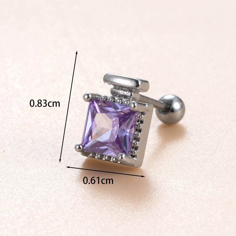 1 Paar Simple Series Klassische Herz Titan Stahl Kein Beschichtungsmaterial Zirkon Damen Ohrstecker Bild3