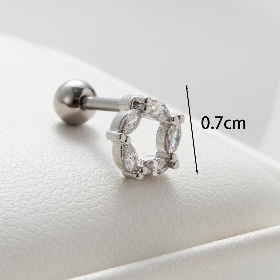 1 Pair Simple Series Simple Heart Titanium Steel No Plating Material Zircon Women Stud Earrings Picture5