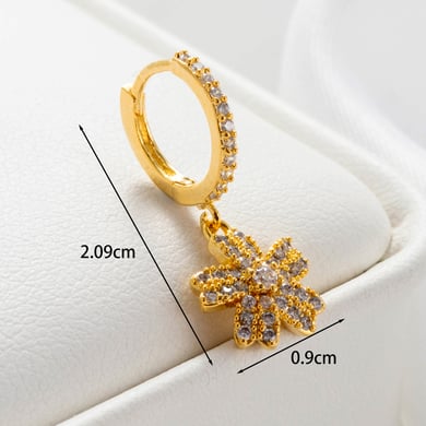 1 Paar Simple Series Simple Flower Kupfer Kein Beschichtungsmaterial Zirkon Damen Ohrstecker h5 Bild4