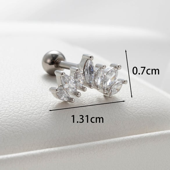 1 Pair Simple Series Simple Animal Titanium Steel No Plating Material Zircon Women Stud Earrings 2