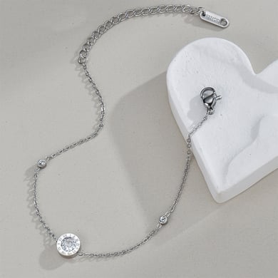 Bracelet à breloques unisexe en acier inoxydable plaqué or 18 carats, série simple, style décontracté et géométrique h5 Image4