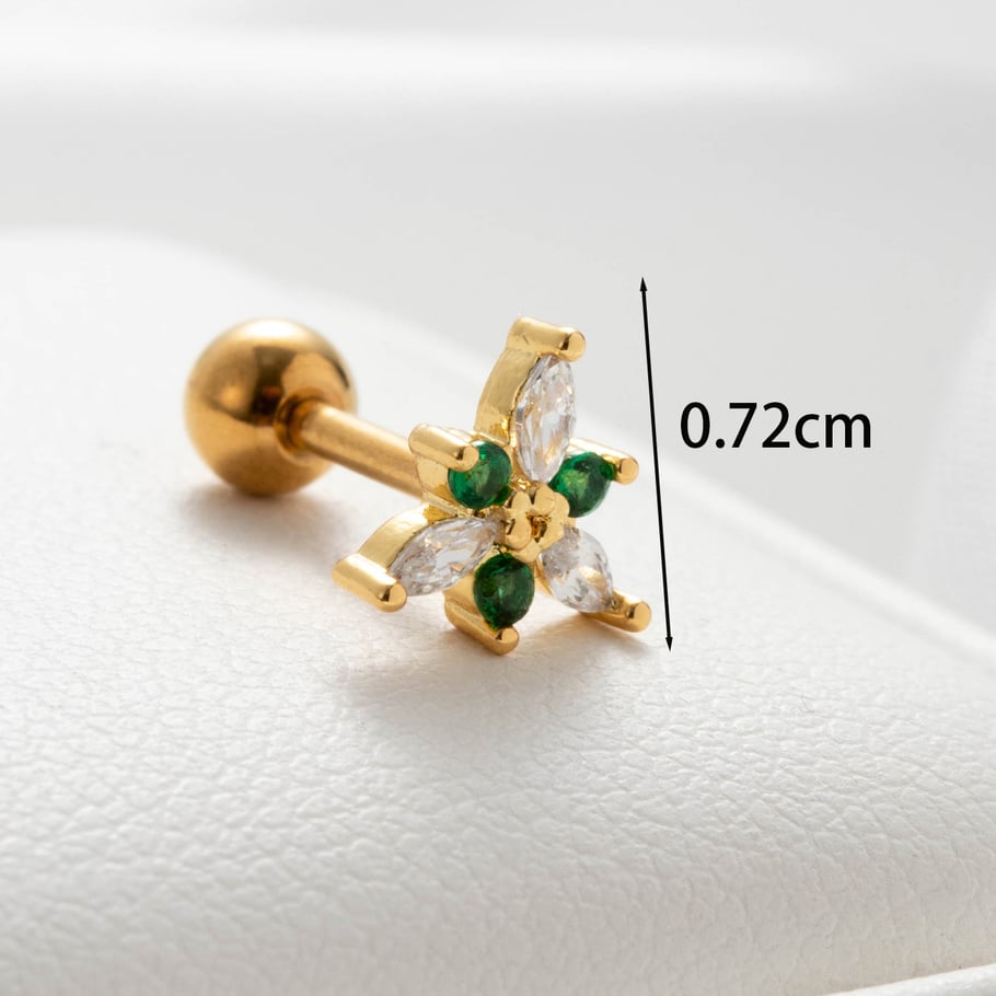 1 Paar Simple Series Simple Plant Titanstahl Kein Beschichtungsmaterial Zirkon Damen Ohrstecker Bild6