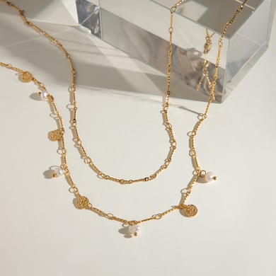 1 Piece Simple Series Elegant Geometric Stainless Steel 18K Gold Plated Women Layered Necklaces h5 Picture5