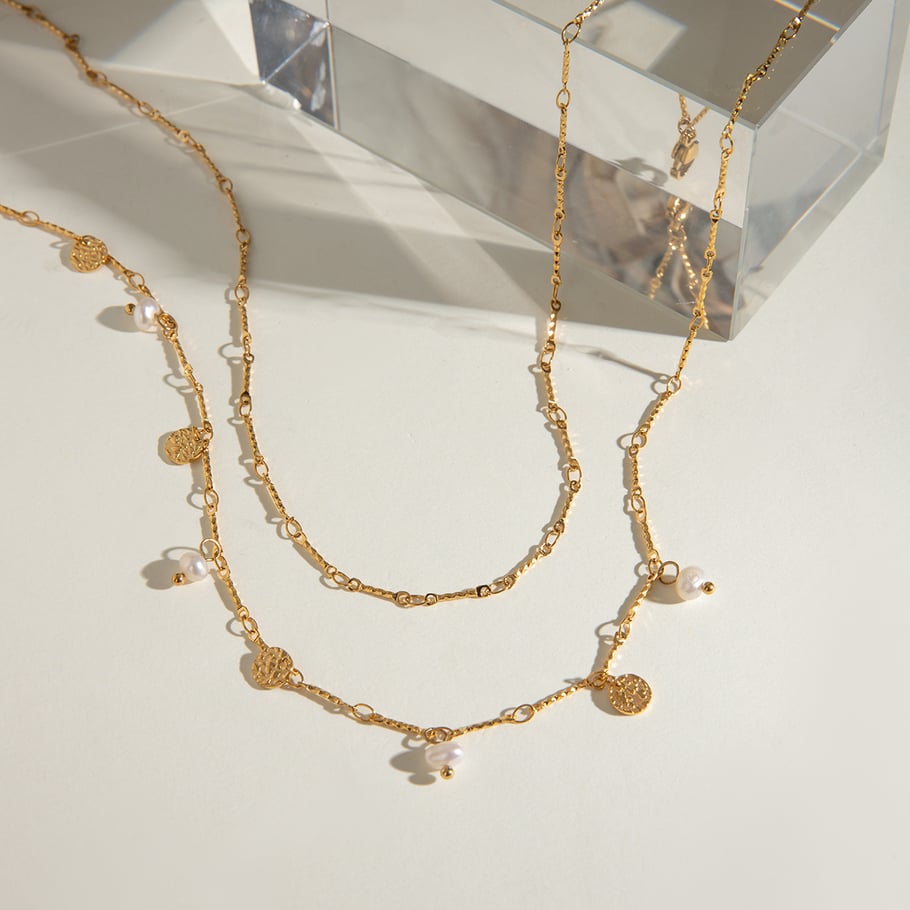 1 Piece Simple Series Elegant Geometric Stainless Steel 18K Gold Plated Women Layered Necklaces Picture5