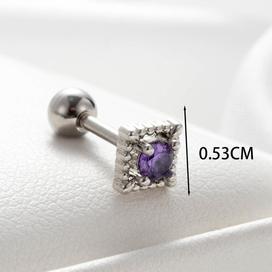 1 Piece Simple Series Classic Geometric Copper No Plating Material Zircon Women Stud Earrings h5Picture3