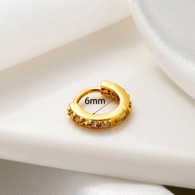 1 Paar einfache Serie einfache geometrische Kupfer keine Beschichtung Material Zirkon Frauen Creolen h5 Bild4