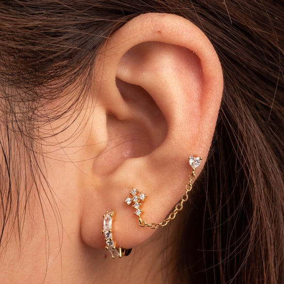 1 Pair Simple Series Classic Cross Titanium Steel No Plating Material Zircon Women Stud Earrings 2