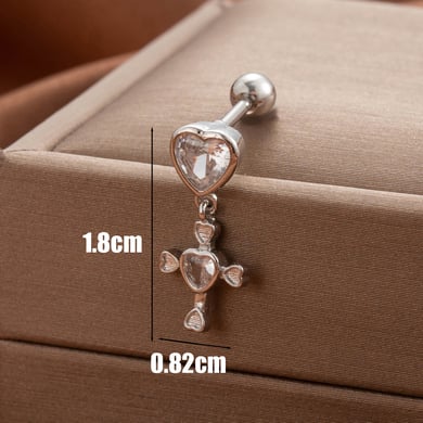 1 Pair Simple Series Classic Heart Titanium Steel No Plating Material Zircon Women Stud Earrings h5 Picture5
