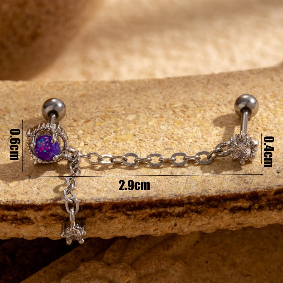 1 Pair Simple Series Classic Flower Titanium Steel No Plating Material Zircon Women Stud Earrings Picture4