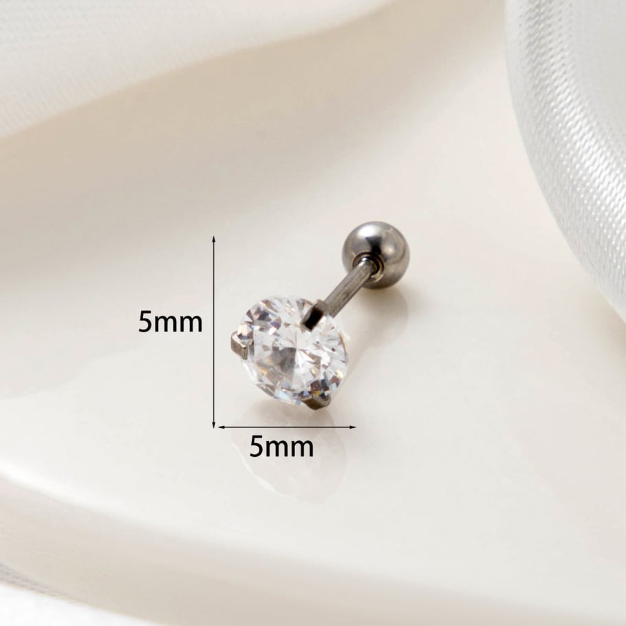 1 Pair Simple Series Classic Geometric Copper No Plating Material Zircon Women Stud Earrings Picture6