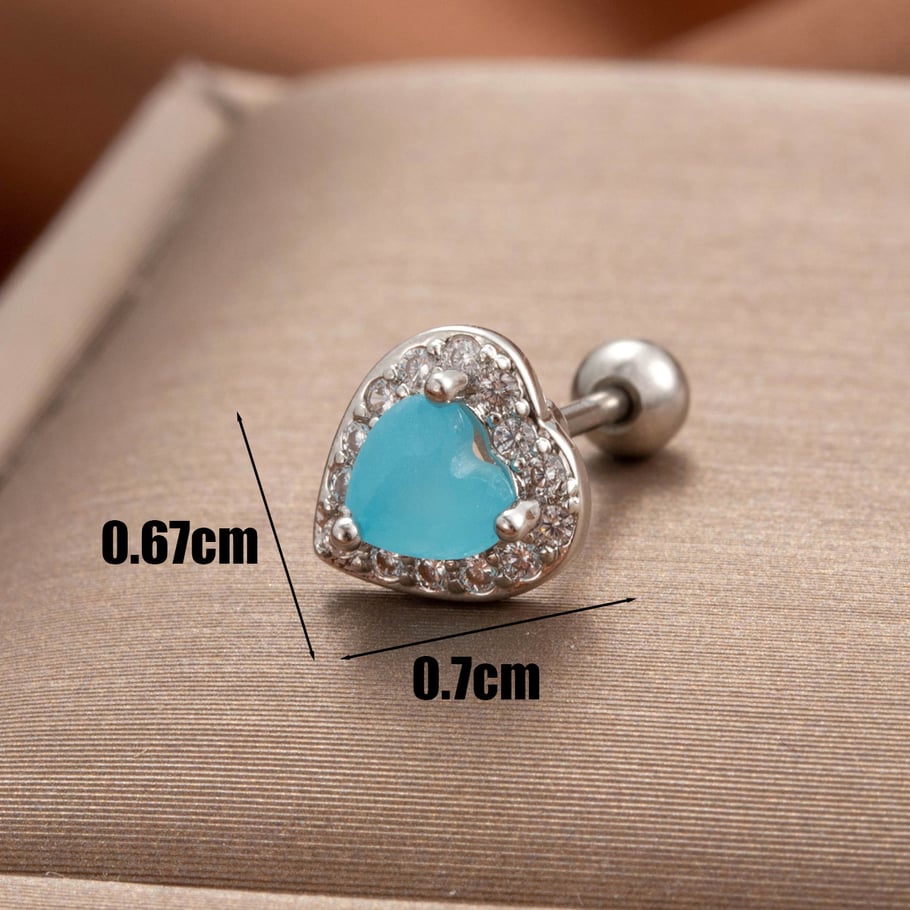 1 Pair Simple Series Classic Heart Copper No Plating Material Zircon Women Stud Earrings Picture5