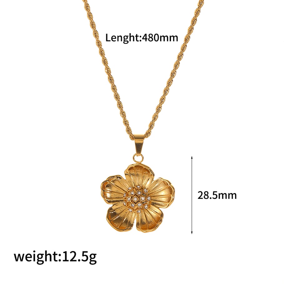 1 Pair Classic Series Elegant Flower Stainless Steel 18K Gold Plated Artificial Pearl Women Stud Earrings Picture9