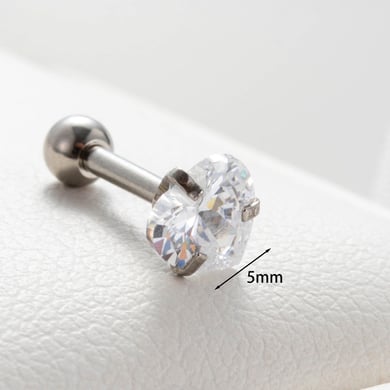 1 Pair Simple Series Simple Heart Titanium Steel No Plating Material Zircon Women Stud Earrings h5 Picture4