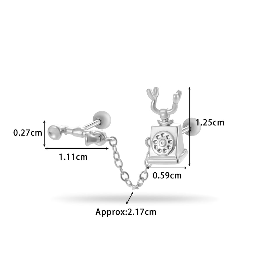 1 Pair Simple Series Simple Heart Titanium Steel No Plating Material Zircon Women Stud Earrings Picture11
