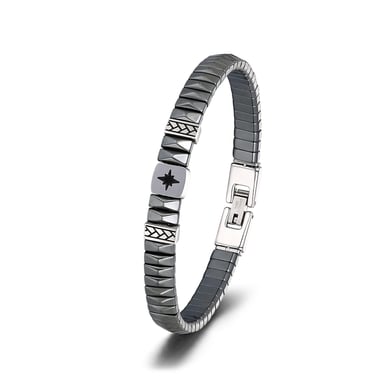 1 Paar einfache geometrische Edelstahl-Herrenarmbänder der Simple-Serie h5 Bild3